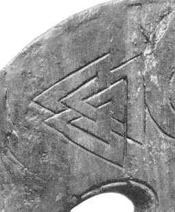 valknut op Oseberg bed